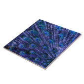 Carreau Plumes violettes Peacock Couverture bébé (Côté)
