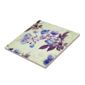 Carreau Plutôt vert avec impression florale violette (Côté)