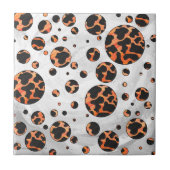 Carreau Poche noire et orange Polka Imprimer (Devant)