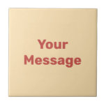 Carreau Poche simple et Modèle de texte rouge Votre messag<br><div class="desc">Le texte d'affichage rouge est au centre de cette dalle en céramique pêche. Vous pouvez modifier le texte pour afficher votre message personnalisé.</div>