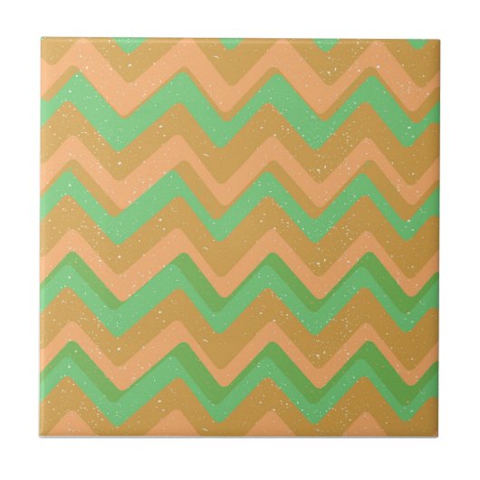 Carreau Poche verte Géométrique Chevron Zig Zag Motif (Devant)