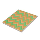 Carreau Poche verte Géométrique Chevron Zig Zag Motif (Côté)