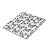 Carreau Pochoirs noirs de papillon (Côté)