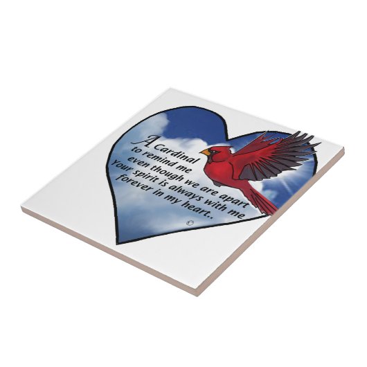 Carreau Poème cardinal de coeur (Côté)