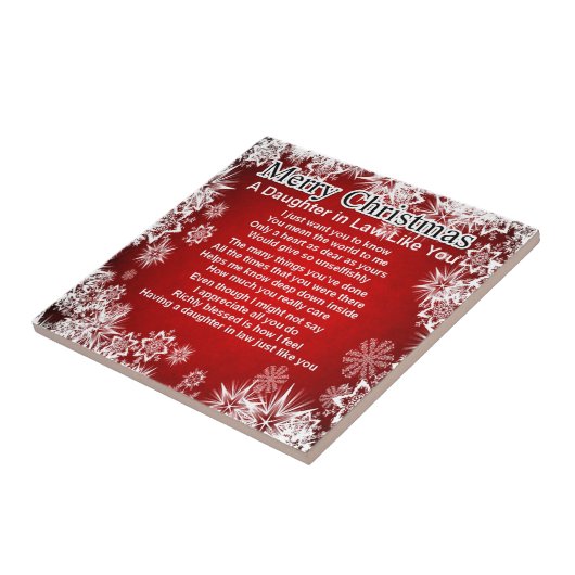 Carreau Poème de belle-fille - conception de Noël (Côté)