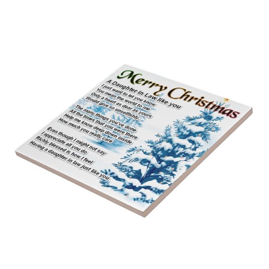 Carreau Poème de belle-fille - conception de Noël (Côté)