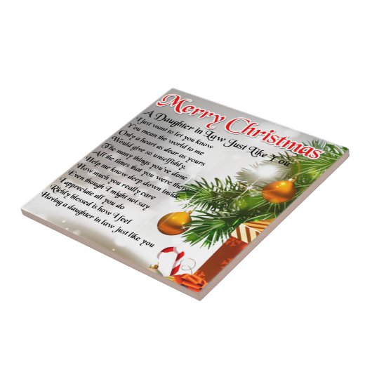 Carreau Poème de belle-fille - conception de Noël (Côté)