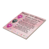 Carreau Poème de cousin - rose - 30ème anniversaire (Côté)