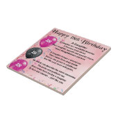 Carreau Poème de fille - 18ème anniversaire (Côté)