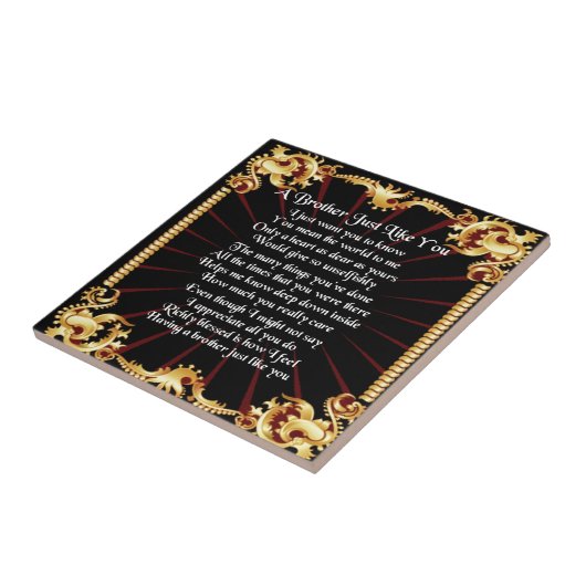 Carreau Poème de frère - conception noire (Côté)