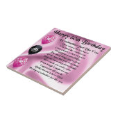 Carreau Poème de marraine - soixantième conception (Côté)