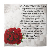 Carreau Poème de mère - conception de roses rouges (Devant)