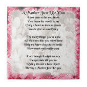 Carreau Poème de mère - conception florale rose (Devant)