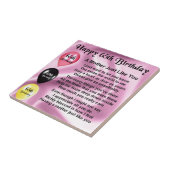 Carreau Poème de mère - soixante-cinquième anniversaire (Côté)