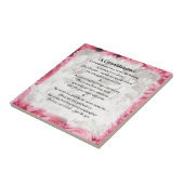 Carreau Poème de petite-fille - conception florale rose (Côté)