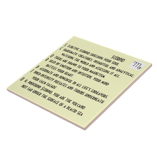 Carreau Poème de Scorpion (Côté)