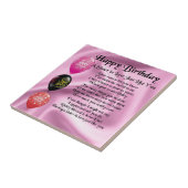 Carreau Poème Soeur en Droit - Bonne conception d'annivers (Côté)