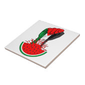 Carreau Poing de résistance palestinienne sur le symbole d (Côté)