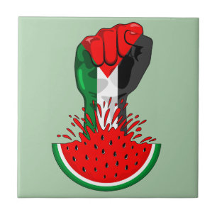 Carreau Poing de résistance palestinienne sur le symbole d