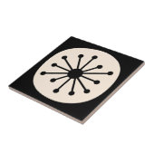 Carreau Point atomique milieu du siècle moderne rétro noir (Côté)