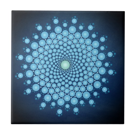 Carreau Point bleu Mandala (Devant)