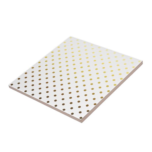 Carreau Point de polka d'or blanc (Côté)