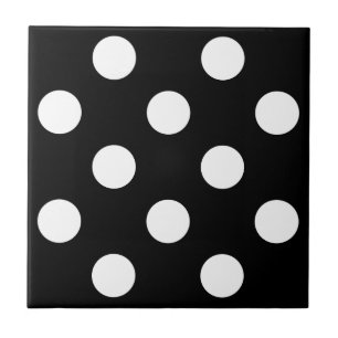 Carreau Point Polka blanc sur le Motif noir