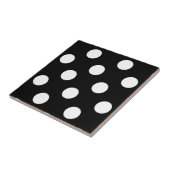 Carreau Point Polka blanc sur le Motif noir (Côté)