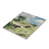 Carreau Pointeur à cheveux courts allemand pointé sur un f (Côté)