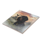 Carreau Pointeur À poils durs allemand (Côté)