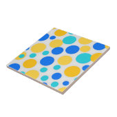 Carreau Points Bleus Jaunes Turquoise (Côté)