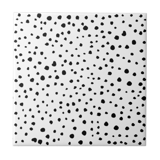Carreau Points dalmatiens, Points dalmatiens, Noir et Blan (Devant)