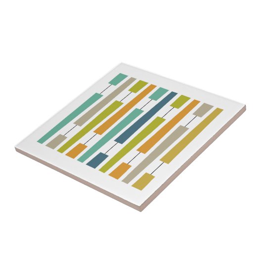 Carreau Points d'exclamation colorés Mi-siècle géométrique (Côté)