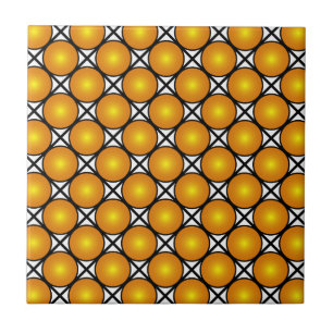 Carreau Points dorés lumineux Motif de réseau noir et blan
