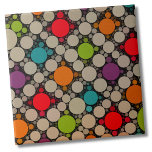 Carreau Points modernes Cercles contemporains<br><div class="desc">Cercles contemporains Polka Dot moderne Motif céramique carreaux. Tout le monde aime un intéressant motif de pois ! Vert citron vert, rose chaud, violet, orange, turquoise, sur un Tan et noir. Que vous souhaitiez utiliser ce carrelage comme petit dessous de verre ou trivet pour boire un verre ou une assiette......</div>