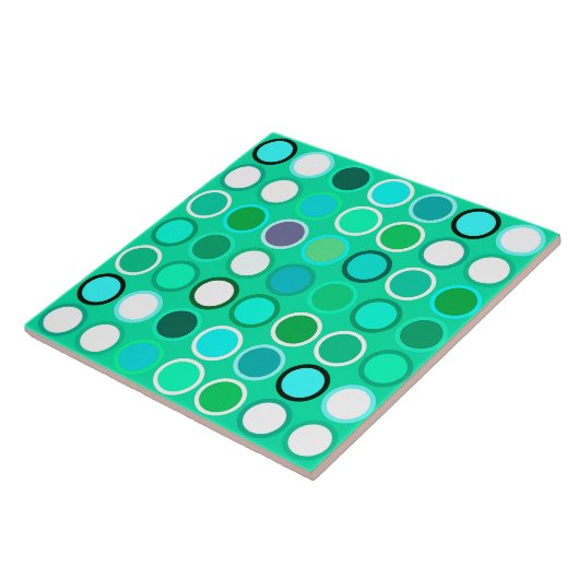 Carreau Points modernes du milieu du siècle - tons aqua (Côté)