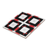 Carreau Points noirs blancs rouges et Motif géométrique Ca (Côté)