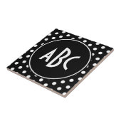 Carreau Points noirs et blancs monogrammés (Côté)