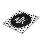 Carreau Points noirs et blancs Monogrammés (Côté)