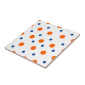 Carreau points orange et bleu (Côté)