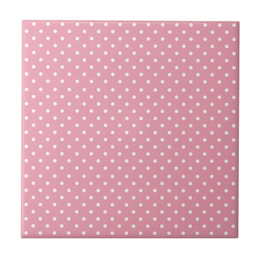 Carreau Points polka sur fond rose (Devant)