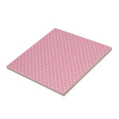 Carreau Points polka sur fond rose (Côté)
