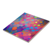 Carreau Points psychédéliques multicolores cercles fuschia (Côté)