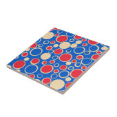 Carreau Points Rouge Et Bleu Sur Bleu (Côté)