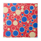 Carreau Points Rouge Et Bleu Sur Rouge (Devant)