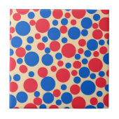 Carreau Points Rouges Et Bleus Sur Brun (Devant)