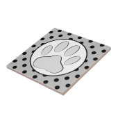 Carreau Pois d'empreintes digitales de chien cadre rond (Côté)