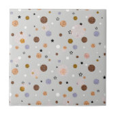 Carreau Pois multicolores sur gris. (Devant)