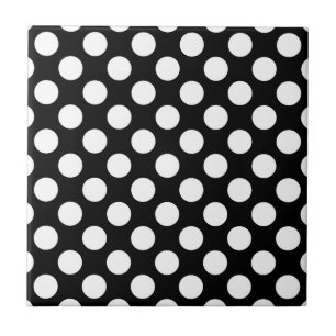 Carreau Pois noirs et blancs, Motif Polka Dot