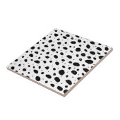 Carreau Pois peint à la main blanc noir d'aquarelle (Côté)